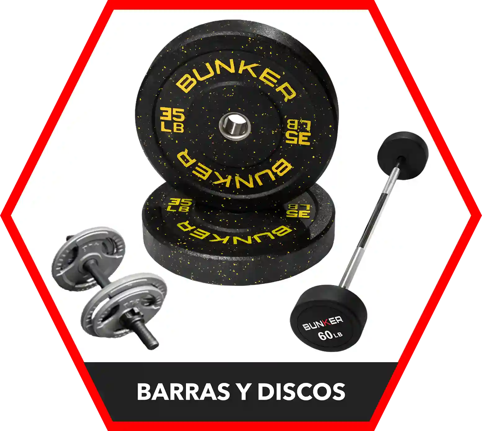 barras y discos para gimnasio y ejercicio en casa bunker fitness mx