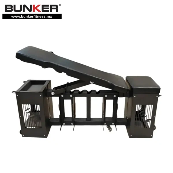 banca con rack para mancuernas bunker fitness Aparatos para hacer ejercicio Gimnasio en casa equipos de gimnasio