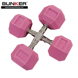 mancuernas hexagonales bunker fitness Aparatos para hacer ejercicio Gimnasio en casa equipos de gimnasio 12 rosa