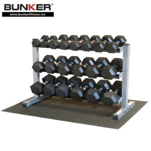 rack y set 10 pares de mancuernas hexagonales bunker fitness Aparatos para hacer ejercicio Gimnasio en casa equipos de gimnasio