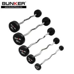 set de 5 barras curvas de peso fijo 20 hasta 60 lb bunker fitness para ejercicio y gimnasio en casa gym import fitness