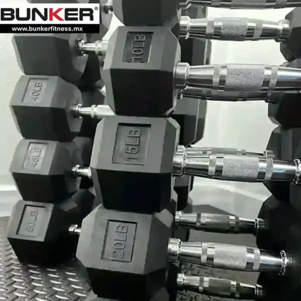 mancuernas hexagonales bunker fitness Aparatos para hacer ejercicio Gimnasio en casa equipos de gimnasio real 12
