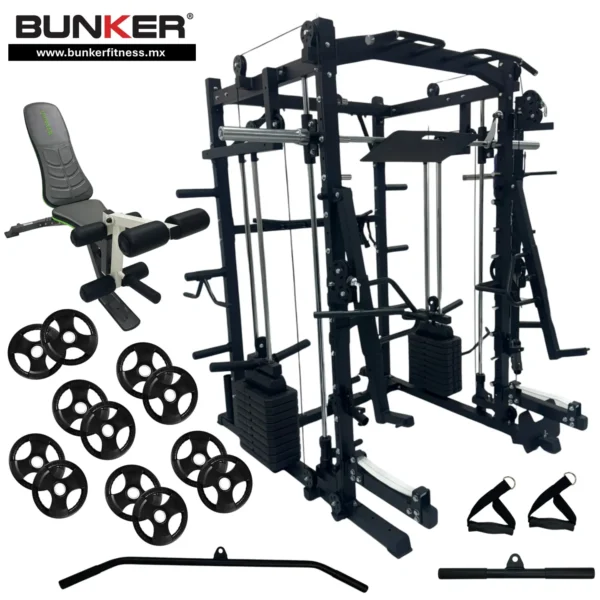 multifuncional gladiador cross smith machine bunker fitness Aparatos para hacer ejercicio Gimnasio en casa p4