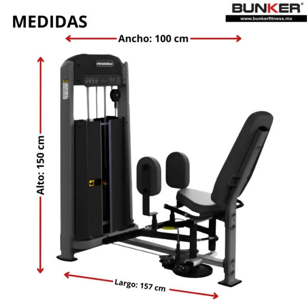 aductor y abductor g8 bunker fitness Aparatos para hacer ejercicio Gimnasio en casa medidas
