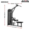 aparato jalón de espalda y remo con peso integrado bunker fitness Aparatos para hacer ejercicio medida