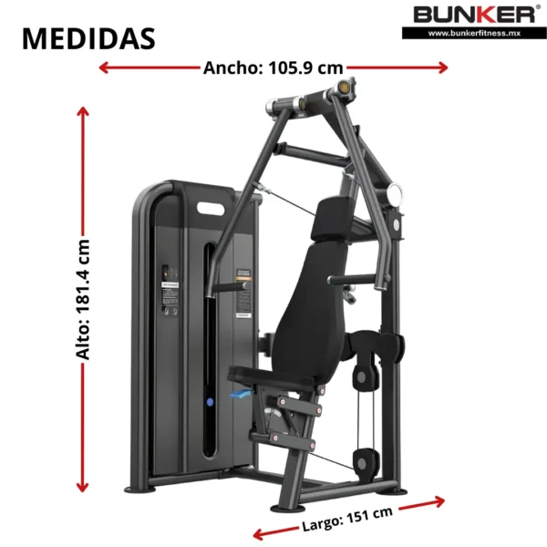 aparato vertical press con peso integrado bunker fitness Aparatos para hacer ejercicio medidas