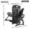 extensión de pierna sentado con peso integrado bunker fitness Aparatos para hacer ejercicio medidas