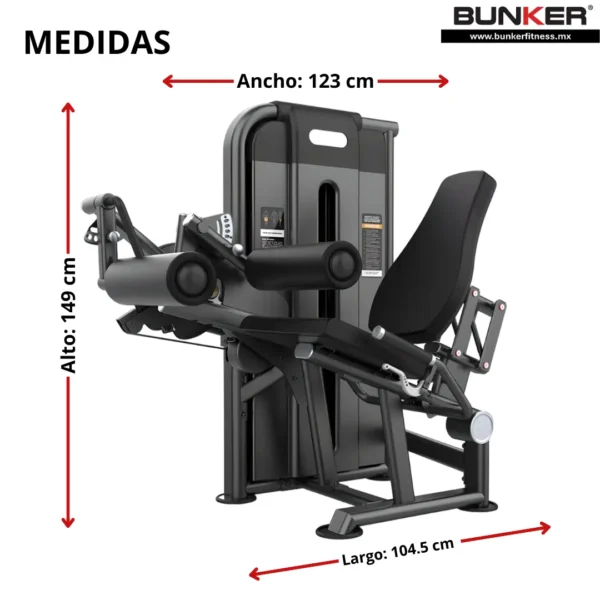 extensión pierna y femoral sentado con peso integrado bunker fitness Aparatos para hacer ejercicio med