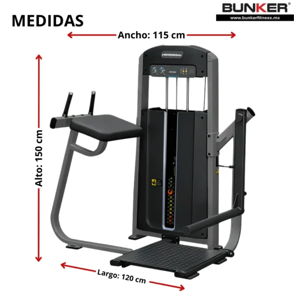 hip trainer g8 bunker fitness Aparatos para hacer ejercicio Gimnasio en casa medidas