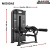 maquina de femoral acostado con peso integrado bunker fitness Aparatos para hacer ejercicio medidas