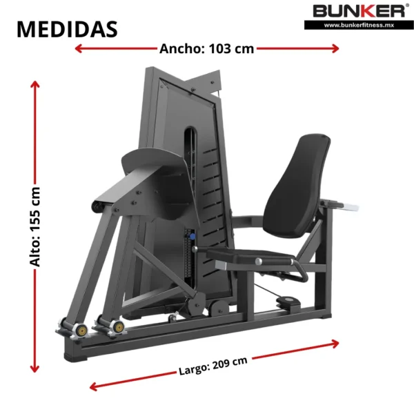 prensa de pierna ts peso integrado bunker fitness Aparatos para hacer ejercicio Gimnasio en casa medid
