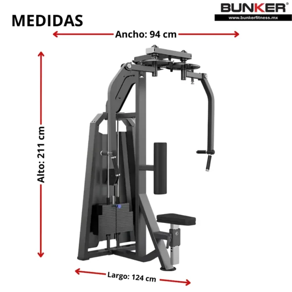 rear delt peck fly ts peso integrado bunker fitness Aparatos para hacer ejercicio medidas