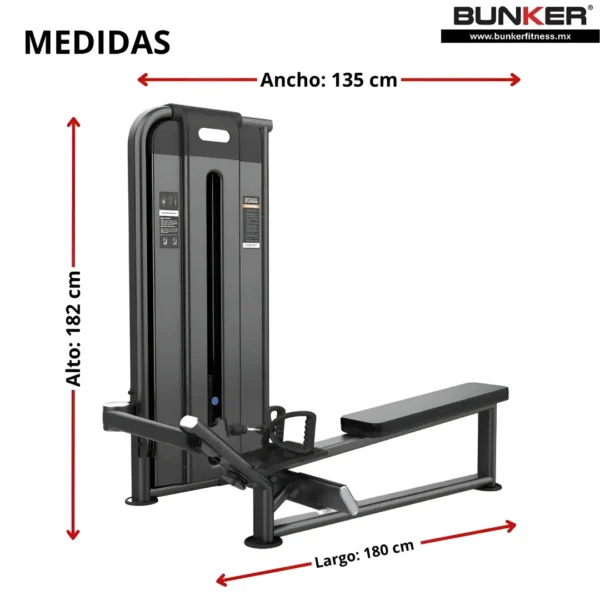 aparato de remo largo para espalda maquinas de peso integrado bunker fitness equipos de peso integrado medidas