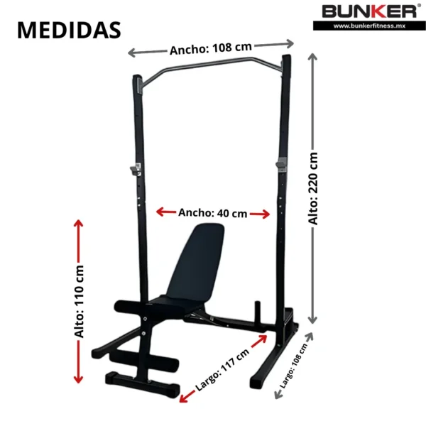 banco con rack bunker fitness aparatos para hacer ejercicio gimnasio en casa equipos de gimnasio medidas