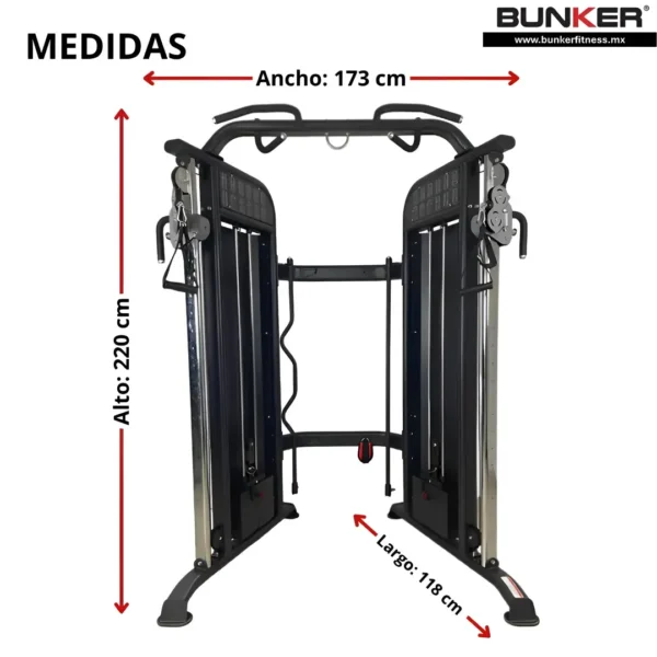crossover corto ft100 maquinas de peso integrado bunker fitness equipos de peso integrado medidas