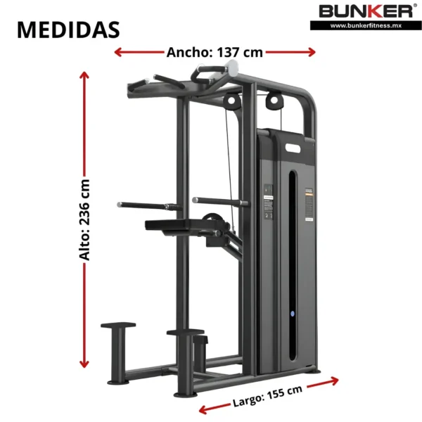 dip chin assist maquinas de peso integrado bunker fitness equipos de peso integrado medidas