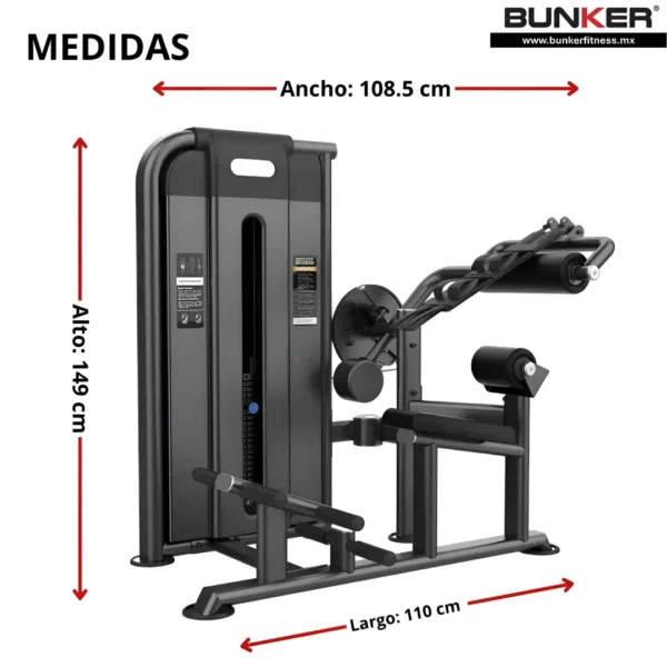 extension abdominal y espalda maquinas de peso integrado bunker fitness equipos de peso integrado medidas