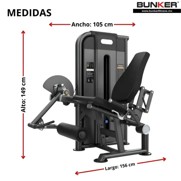 extensión de pierna maquinas de peso integrado bunker fitness equipos de peso integrado medidas