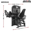extensión pierna y femoral sentado maquinas de peso integrado bunker fitness equipos de peso integrado medidas