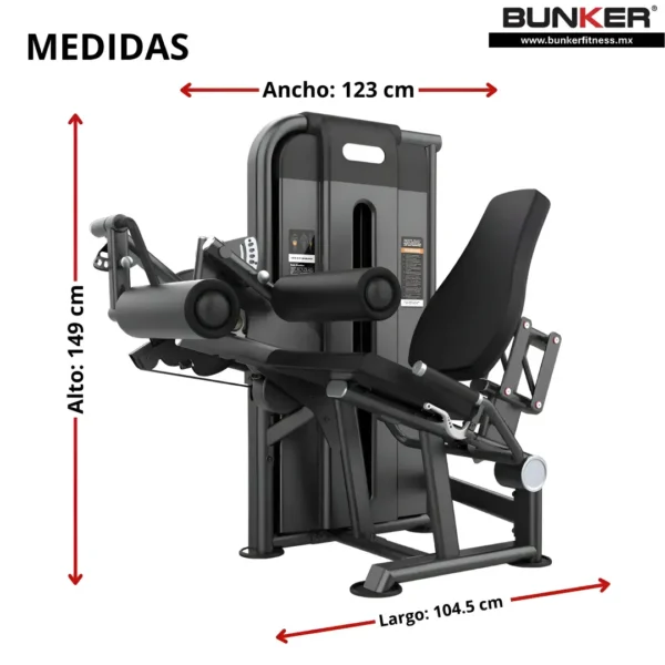 extensión pierna y femoral sentado maquinas de peso integrado bunker fitness equipos de peso integrado medidas