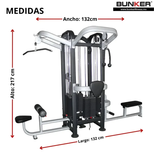 jungla 4 estaciones maquinas de peso integrado bunker fitness equipos de peso integrado medidas