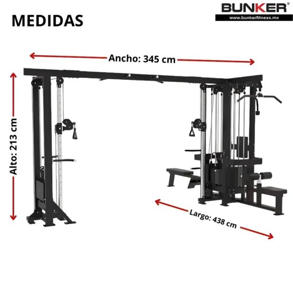 jungla gym de 5 estaciones maquinas de peso integrado bunker fitness equipos de peso integrado medidas