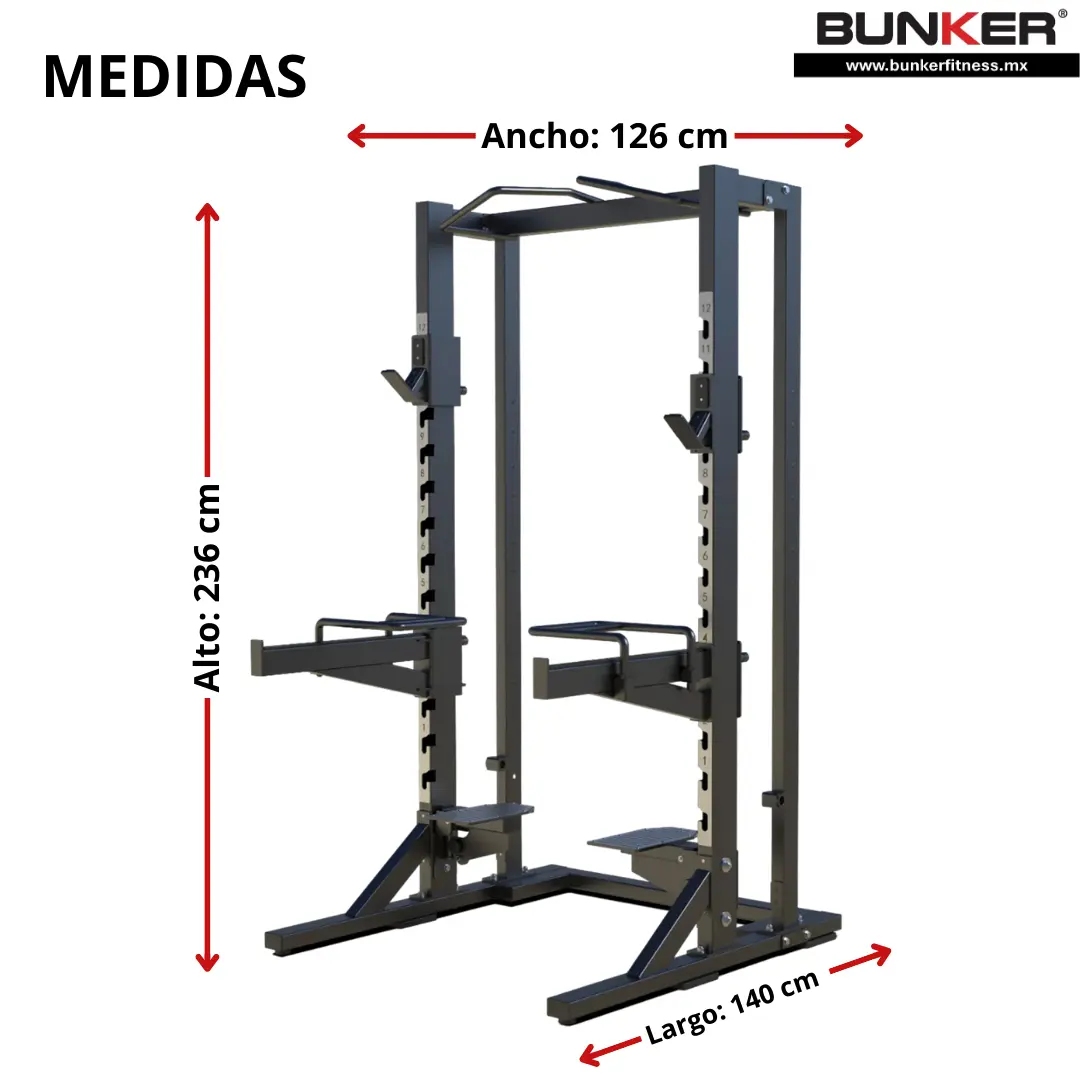 Rack para sentadillas y dominadas Bunker Fitness